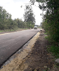 Kozienice wieś, utwardzanie asfaltu